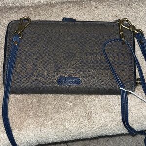 Sakroots Navy and Brown Crossbody Bag